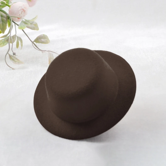 Womens Felt Fascinator Hat DIY Round Solid Color Small Plush Hat Hair Decor Wedding Bridal Cocktail Headwear Fasciantor Base