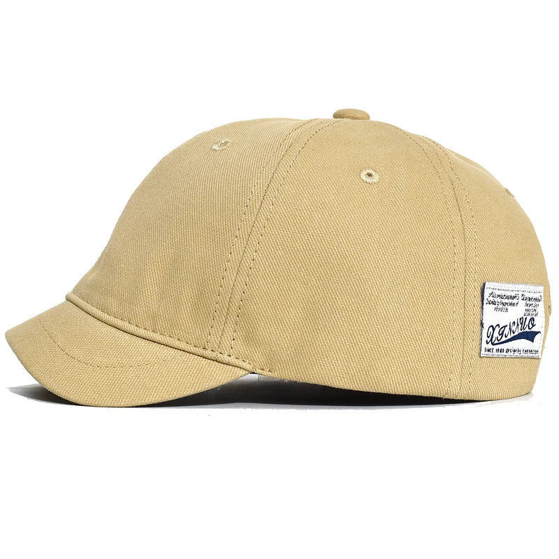Short Brim Cotton Baseball Cap Men Women Casual Vintage Dad Hat Adjustable Trucker Style Low Profile Caps Nylon Fastener Tape