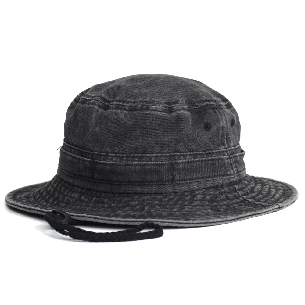 Washed Cotton Bucket Hats Spring Summer Men Women Panama Hat Fishing Hunting Cap Sun Protection Caps Outdoor Sun Hat