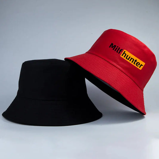 MILF Hunter Reversible Bucket Hat Adult Funny Streetwear Hip Hop Fisherman Cap Man Casual Daily Sun Beach Summer Panama Hats