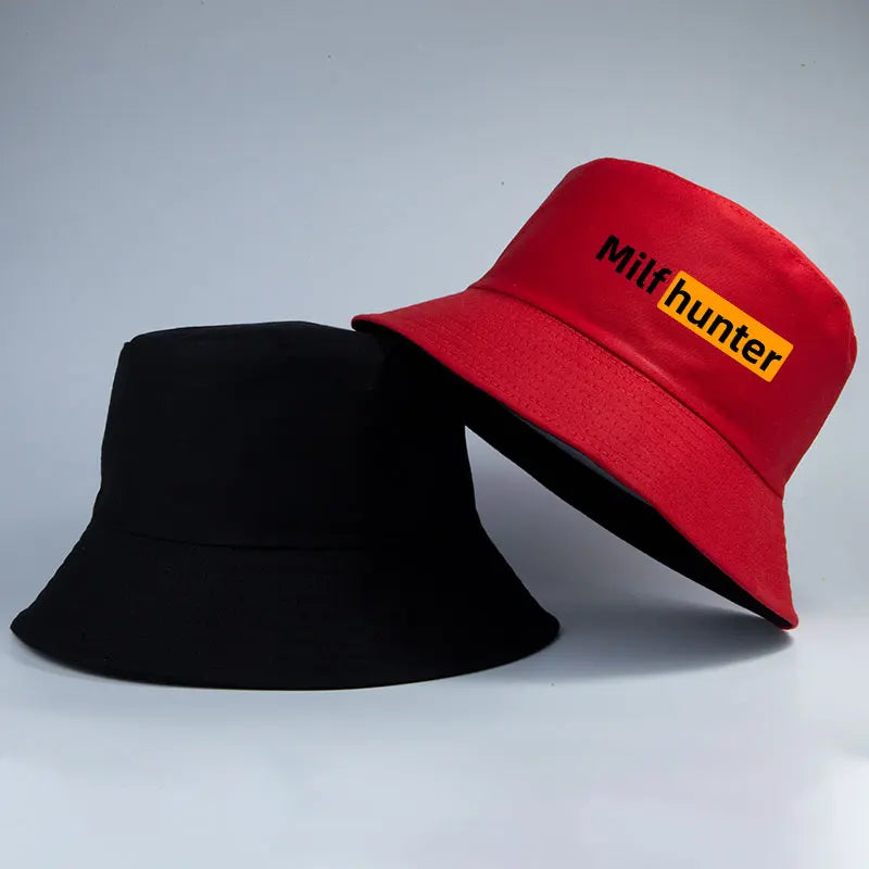 MILF Hunter Reversible Bucket Hat Adult Funny Streetwear Hip Hop Fisherman Cap Man Casual Daily Sun Beach Summer Panama Hats