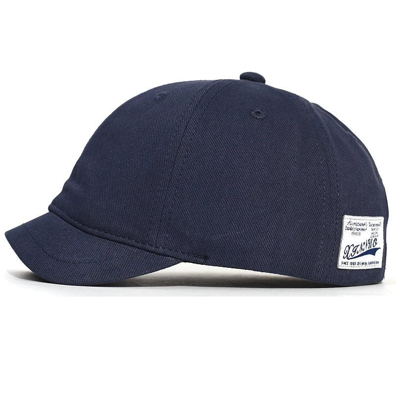 Short Brim Cotton Baseball Cap Men Women Casual Vintage Dad Hat Adjustable Trucker Style Low Profile Caps Nylon Fastener Tape
