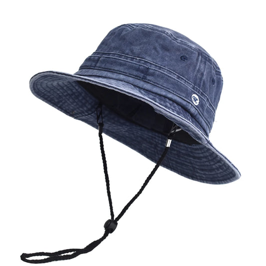Washed Cotton Bucket Hats Spring Summer Men Women Panama Hat Fishing Hunting Cap Sun Protection Caps Outdoor Sun Hat
