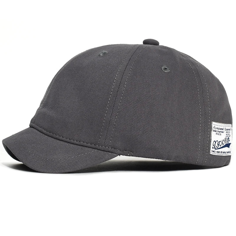 Short Brim Cotton Baseball Cap Men Women Casual Vintage Dad Hat Adjustable Trucker Style Low Profile Caps Nylon Fastener Tape