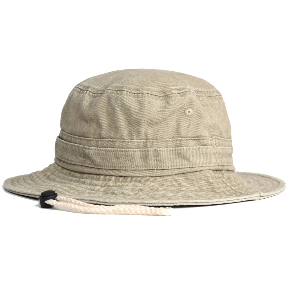 Washed Cotton Bucket Hats Spring Summer Men Women Panama Hat Fishing Hunting Cap Sun Protection Caps Outdoor Sun Hat