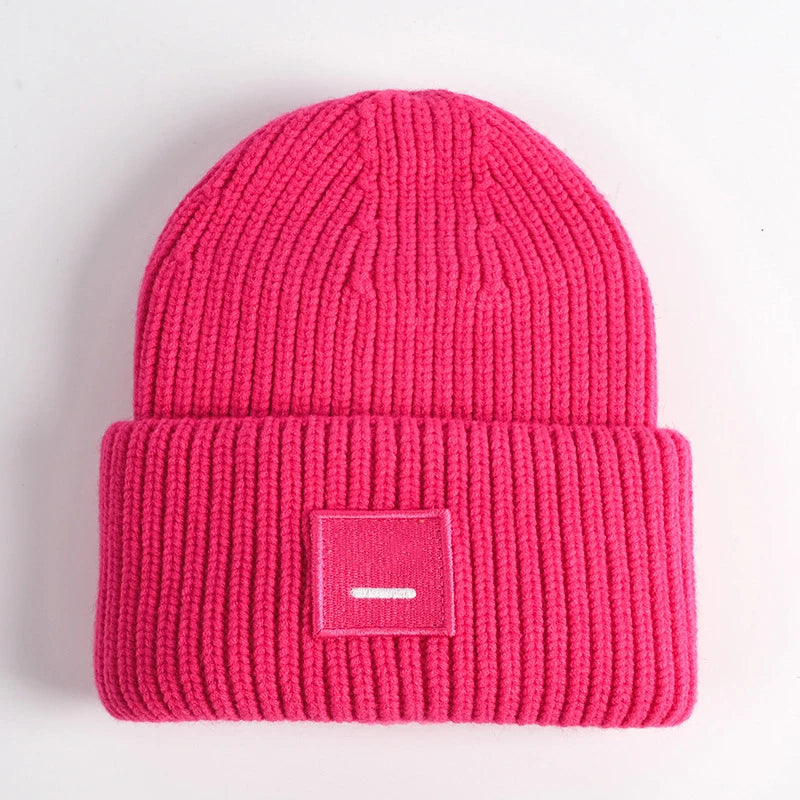 2025 New Winter Hats For Women Wool Blended Knit Wool Smiling Face Couple Cap Lady Thread Knitted Beanie Chapeau Warm Bonnet