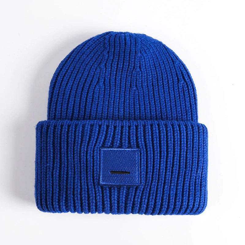 2025 New Winter Hats For Women Wool Blended Knit Wool Smiling Face Couple Cap Lady Thread Knitted Beanie Chapeau Warm Bonnet