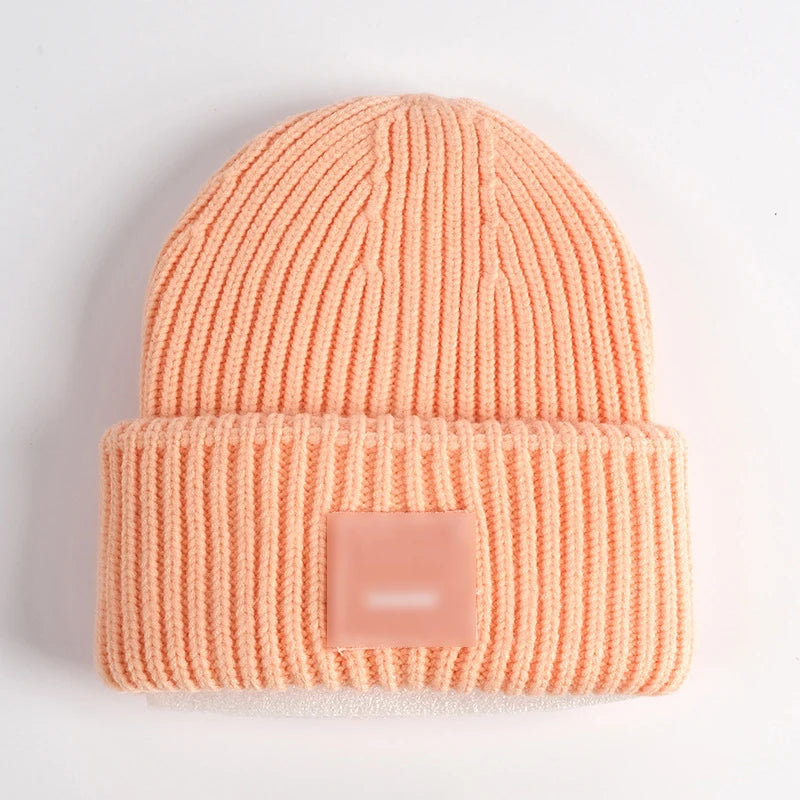 2025 New Winter Hats For Women Wool Blended Knit Wool Smiling Face Couple Cap Lady Thread Knitted Beanie Chapeau Warm Bonnet